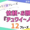 おきらく独学タイ語。アイキャッチ画像。依頼・お願い『チュワイ〜ノイ』例文12フレーズ掲載。