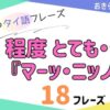 おきらく独学タイ語。アイキャッチ画像。程度とても・少し『マーッ・ニッノイ』例文18フレーズ掲載。